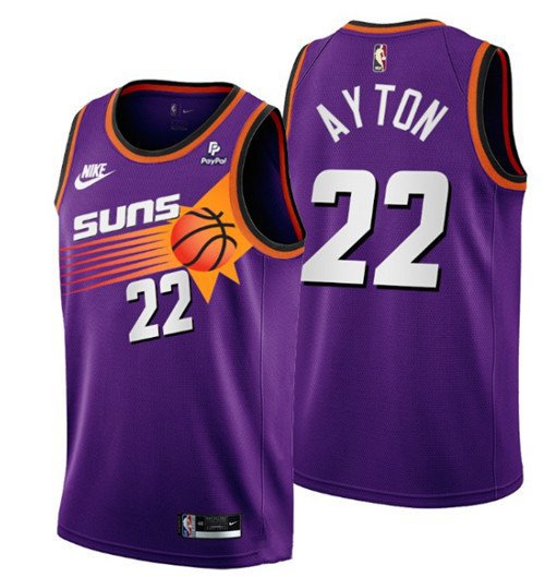Men's Phoenix Suns #22 Deandre Ayton Purple Stitched Jersey