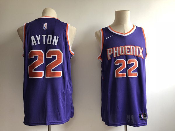 Men's Phoenix Suns #22 Deandre Ayton Purple Swingman Stitched Jersey