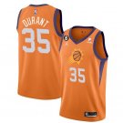 Men's Phoenix Suns #35 Kevin Durant Orange With NO.6 Patch Statement Edition Stitched Jersey