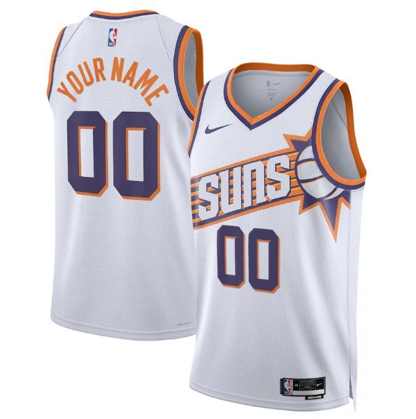 Men's Phoenix Suns Active Player Custom White Association Edition Stitched Baskeball Jersey