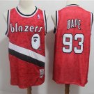 Men's Portland Trail Blazers #93 Bape Red Basketball Jersey Embroidered