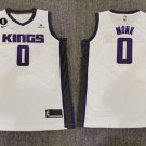 Men's Sacramento Kings #0 Malik Monk White No.6 Patch Stitched Basketball Jersey