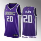 Men's Sacramento Kings #20 Colby Jones Purple 2023 Draft Icon Edition Stitched Basketball Jersey