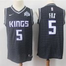 Men's Sacramento Kings De'Aaron Fox Black Basketball Jersey Embroidered