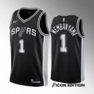 Men's San Antonio Spurs #1 Victor Wembanyama Black 202223 Icon Edition Stitched Jersey