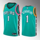 Men's San Antonio Spurs #1 Victor Wembanyama Teal 202223 City Edition Stitched Basketball Jersey