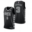 Men's San Antonio Spurs #3 Keldon Johnson Black 202223 Statement Edition Stitched Basketball Jersey
