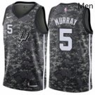 Mens San Antonio Spurs #5 Dejounte Murray Swingman Camo Jersey City Edition