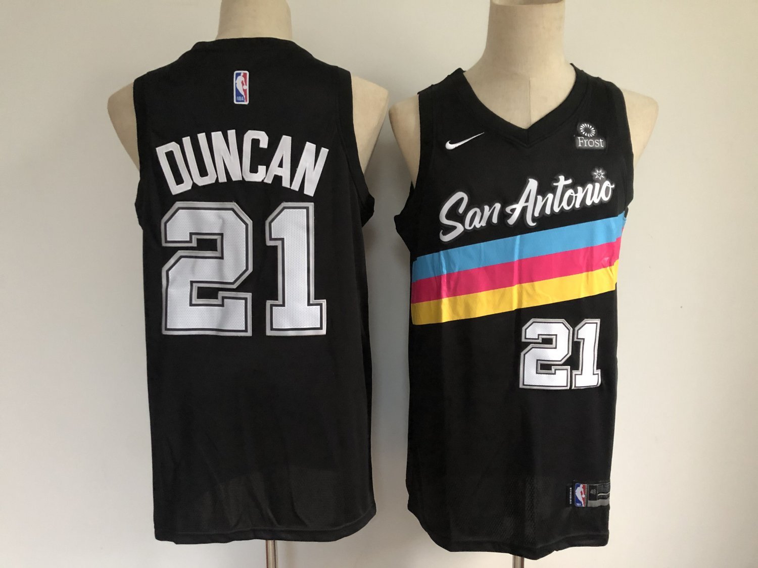 Men's San Antonio Spurs #21 Tim Duncan Black 2021 City Edition Swingman Stitched Jersey
