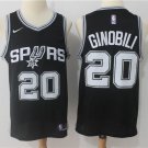 Men's San Antonio Spurs Manu Ginobili Black Basketball Jersey Embroidered