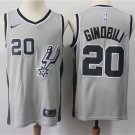 Men's San Antonio Spurs Manu Ginobili Gray Basketball Jersey Embroidered