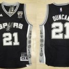 Men's San Antonio Spurs Tim Duncan Black Retired Edition Jersey Stitched