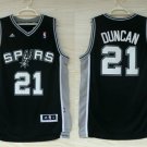 Men's San Antonio Spurs Tim Duncan Black Throwback Basketball Jersey Embroidered