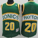 Men's Seattle SuperSonics Gary Payton Green Throwback Basketball Jersey Embroidered