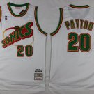 Men's Seattle SuperSonics Gary Payton White Throwback Basketball Jersey Embroidered