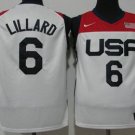 Men's USA Basketball #6 Damian Lillard 2021 White Tokyo Olympics Stitched Home Jersey