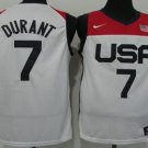 Men's USA Basketball #7 Kevin Durant 2021 White Tokyo Olympics Stitched Home Jersey