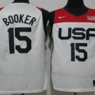 Men's USA Basketball #15 Devin Booker 2021 White Tokyo Olympics Stitched Home Jersey