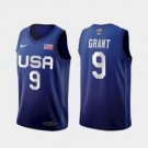 Men's USA Team #9 Jerami Grant Away Blue 2021 Tokyo Olympics Jersey