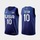 Men's USA Team #10 Jayson Tatum Away Blue 2021 Tokyo Olympics Jersey