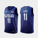 Men's USA Team #11 Kevin Love Away Blue 2021 Tokyo Olympics Jersey