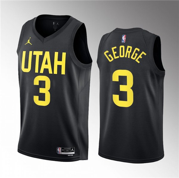 Men's Utah Jazz #3 Keyonte George Black 2023 Draft Statement Edition Stitched Jersey