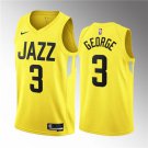 Men's Utah Jazz #3 Keyonte George Yellow 2023 Draft Association Edition Stitched Jersey