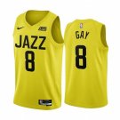 Men's Utah Jazz #8 Rudy Gay 202223 Yellow Icon Edition Stitched Basketball Jersey