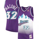 Men's Utah Jazz #32 Karl Malone Purple 1996-97 Swingman Stitched Jersey