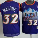 Men's Utah Jazz #32 Karl Malone Purple Throwback Stitched Basketball Jersey