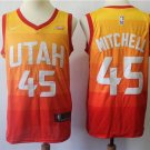Men's Utah Jazz Donovan Mitchell Orange City Edition Basketball Jersey Embroidered