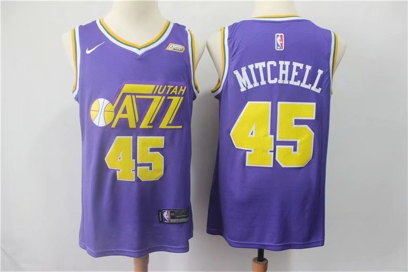 Men's Utah Jazz Donovan Mitchell Purple Basketball Jersey Embroidered