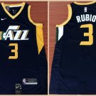 Men's Utah Jazz Ricky Rubio Navy Basketball Jersey Embroidered