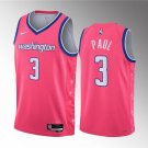 Men's Washington Wizards #3 Chris Paul Pink 2023 City Edition Stitched Basketball Jersey