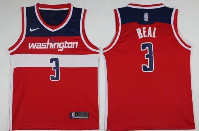 Men's Washington Wizards Bradley Beal Red Basketball Jersey Embroidered