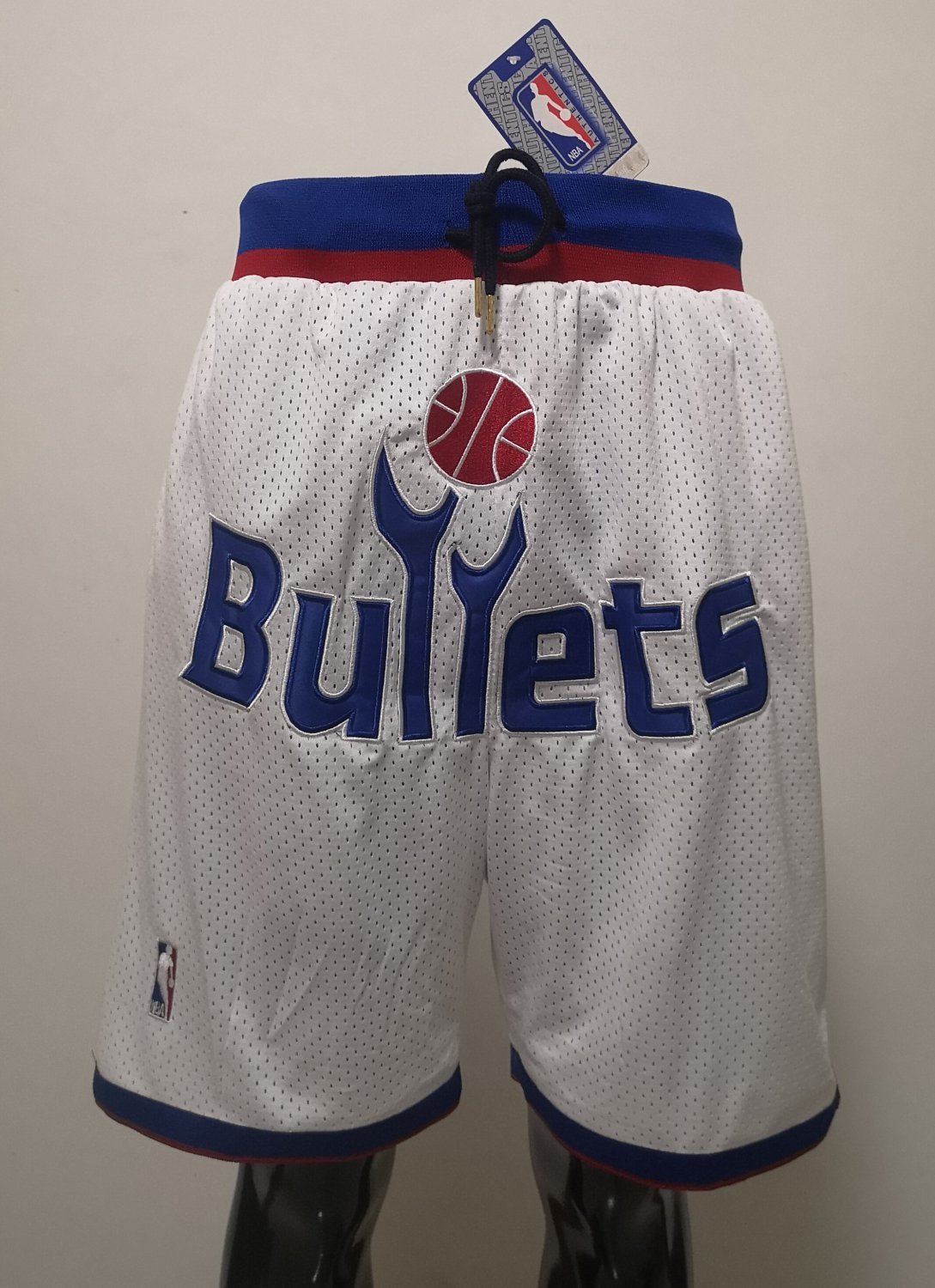 Men's Washington Wizards Bullets Just Don Throwback Basketball Shorts White