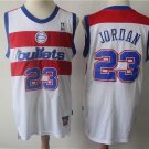 Men's Washington Wizards Bullets Michael Jordan White Basketball Jersey Embroidered