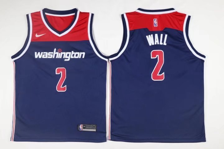 Men's Washington Wizards John Wall Navy Basketball Jersey Embroidered