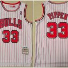 Men's White Chicago Bulls #33 Scottie Pippen Throwback Stitched Jersey