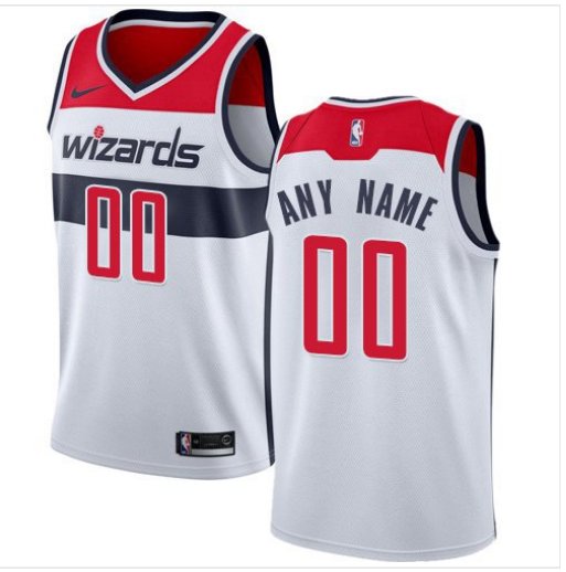 Men's Wizards Personalized Custom White Association Edition jersey