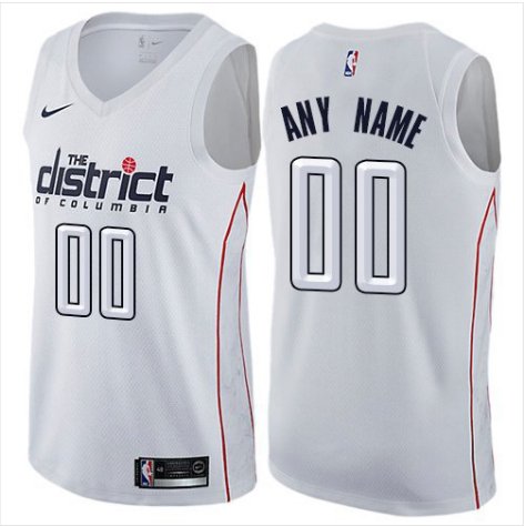Men's Wizards Personalized Custom White City Edition Jersey