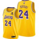 Men's Yellow Los Angeles Lakers #24 Kobe Bryant bibigo Stitched Basketball Jersey