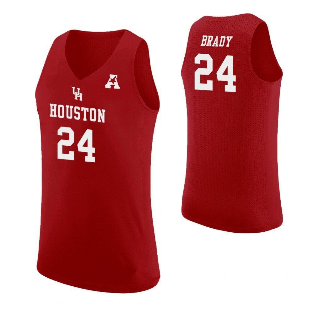 Men's Youth Breaon Brady Houston Cougars Red College Basketball Jersey Stitched