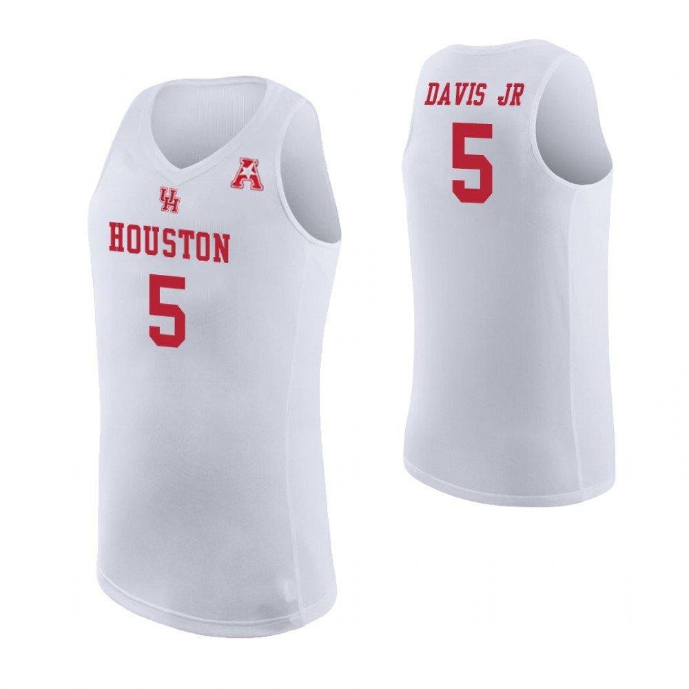 Men's Youth Corey Davis Jr Houston Cougars White College Basketball Jersey Stitched
