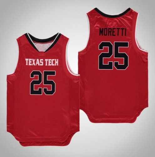 Men's Youth Davide Moretti Texas Tech Red Raiders Red College Basketball Jersey Stitched