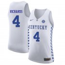 Men's Youth Nick Richards Kentucky Wildcats White College Basketball Jersey Stitched