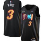 Miami Heat #3 Dwyane Wade 75th Anniversary Black 2021-2022 City Edition Stitched Jersey
