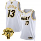 Miami Heat #13 Bam Adebayo White Gold Edition 2023 Finals Collection With NO.6 Patch Stitched Jersey