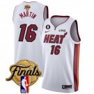 Miami Heat #16 Caleb Martin White 2023 Finals Association Edition With NO.6 Patch Stitched Jersey