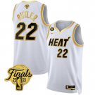 Miami Heat #22 Jimmy Butler White Gold Edition 2023 Finals Collection & NO.6 Patch Stitched Jersey